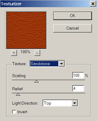 Рис. 33. Настройка параметров эффекта Texturizer