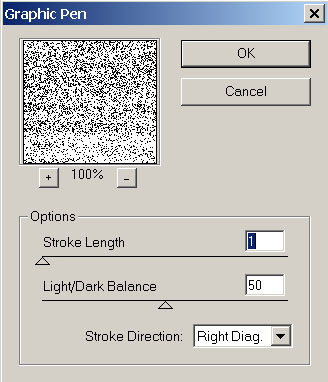 Рис. 9. Настройка параметров фильтра Graphic Pen
