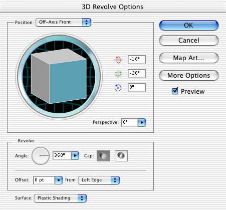 Рис. 91. Изменение параметров эффекта Revolve