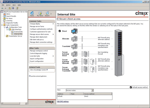 Рис. 3. Средства администрирования Citrix Access Essentials