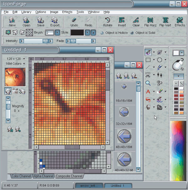 Рис. 9. Редактирование иконки в IconForge