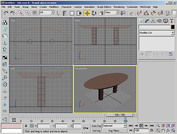 Рис. 30. Созданный стол в четырех проекциях
