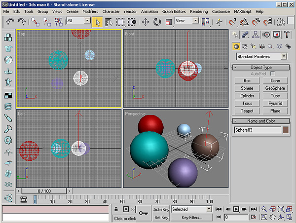 Рис. 9. Результат создания нескольких сфер
