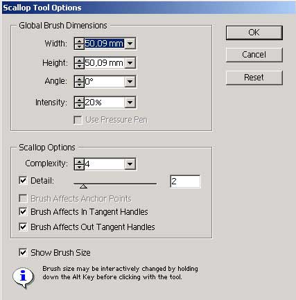 Рис. 20. Настройка параметров инструмента Scallop