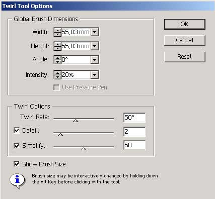 Рис. 23. Настройка параметров Twirl