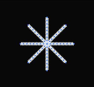 Рис. 31. Внешний вид снежинки после применения фильтра ZigZag