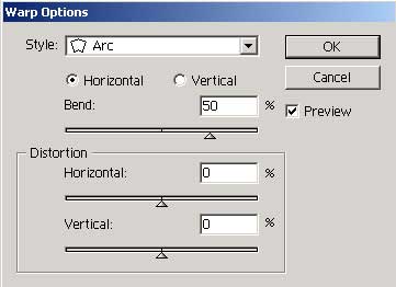 Рис. 42. Настройка параметров эффекта Arc