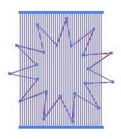 Рис. 68. Формирование звезды поверх серии линий