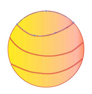Рис. 80. Базовая форма, разбитая на контуры, верхний контур выделен