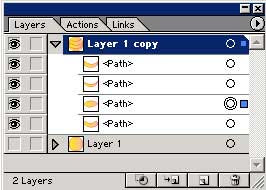 Рис. 81. Состояние палитры Layers после разбиения базового объекта на контуры