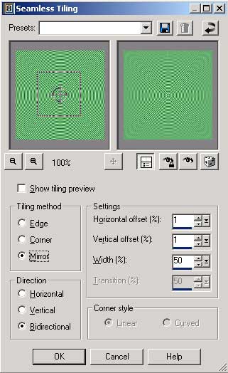 Рис. 19. Параметры настройки Seamless Tiling