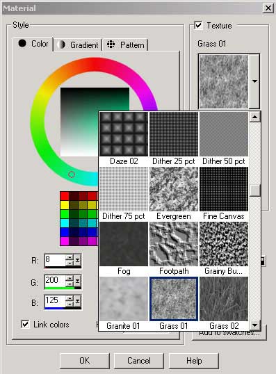 Рис. 25. Выбор текстуры для наложения на изображение