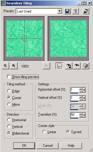 Рис. 28. Параметры настройки Seamless Tiling