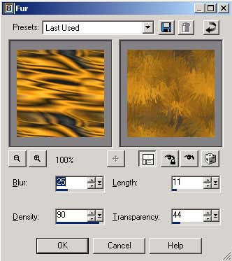 Рис. 38. Параметры настройки эффекта Fur
