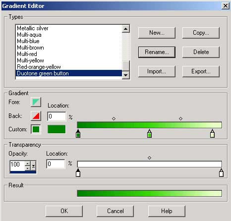 Рис. 45. Корректировка параметров нового градиента