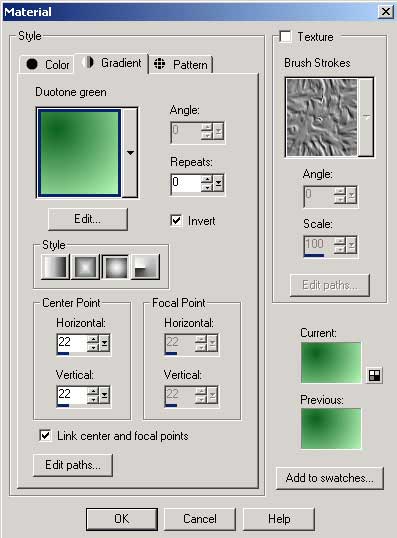Рис. 60. Настройка параметров градиента для Foreground