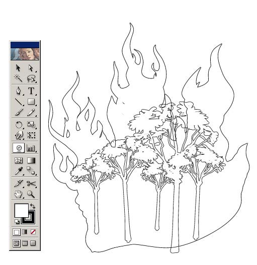 Рис. 21. Карандашный рисунок, сформированный на основе символьных объектов