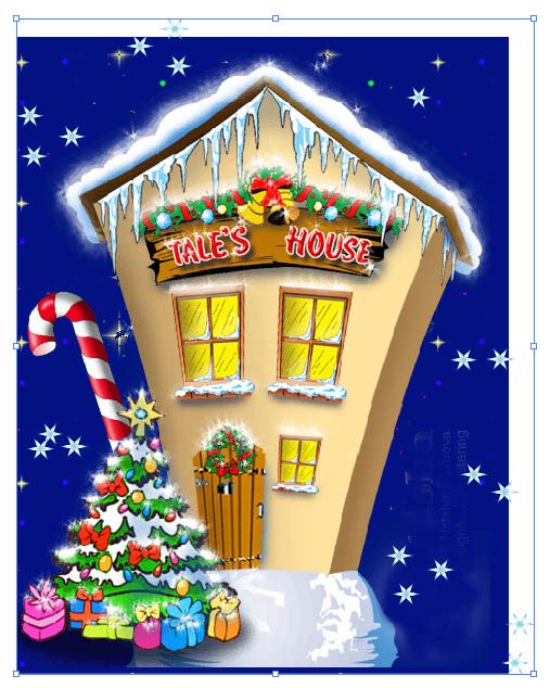 Рис. 47. В результате распыления символов инструментом Symbol Sprayer часть снежинок оказалась вне рисунка