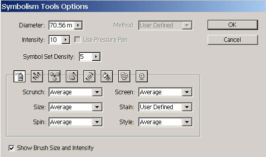 Рис. 49. Настройка параметров инструмента Symbol Sprayer