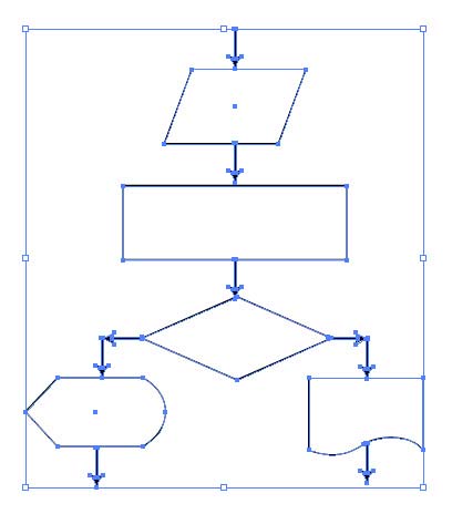 Рис. 8. Изменение характера выделения элементов схемы после разрыва связей