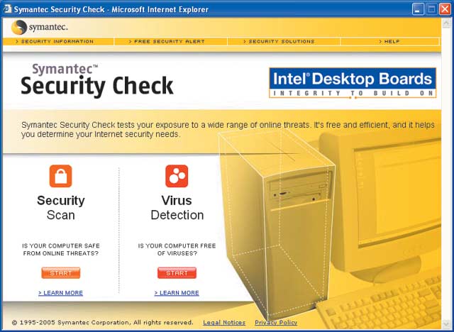Рис. 11. Интерфейс запуска проверки приложения Symantec Security Check