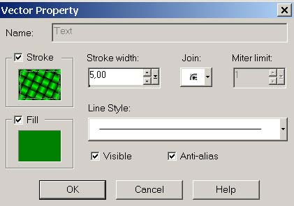 Рис. 10. Окно Vector Property