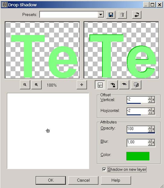 Рис. 38. Настройка параметров эффекта Drop Shadow