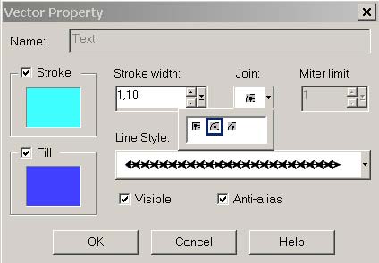 Рис. 4. Изменение свойств векторного объекта