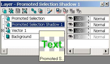 Рис. 40. Состояние палитры Layer после наложения тени
