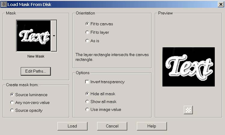 Рис. 60. Загрузка маски с диска