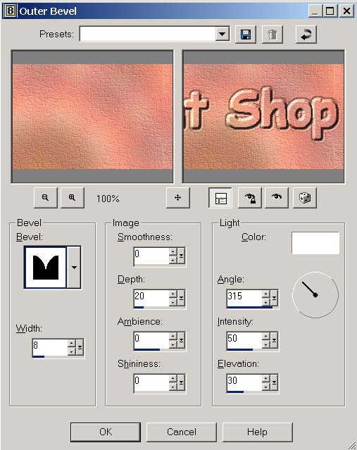 Рис. 83. Настройка параметров Outer Bevel