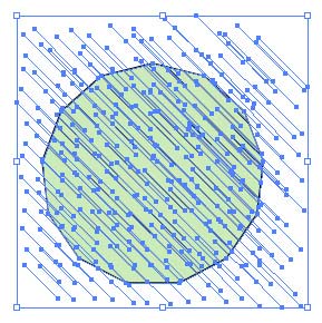 Рис. 2. Внутреннее строение заштрихованного объекта штриховка состоит из множества векторных объектов