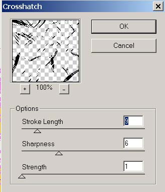 Рис. 22. Настройка параметров фильтра Crosshatch