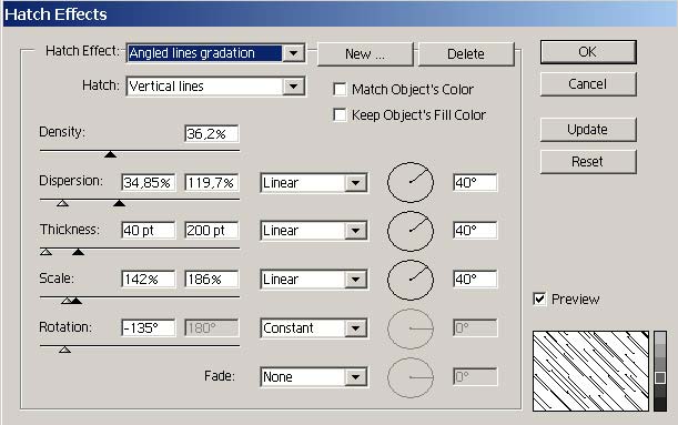 Рис. 3. Окно Hatch Effects