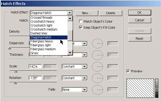 Рис. 38. Появление нового эффекта штриховки в списке Hatch Effects