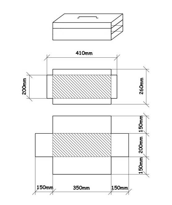 Рис. 7. Чертеж после добавления простой диагональной штриховки к двум контурам