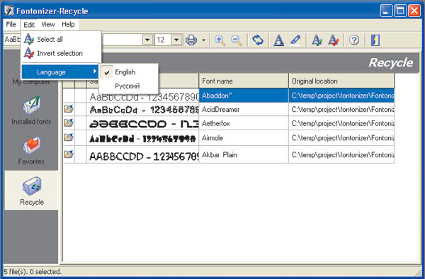 Fontonizer 1.01