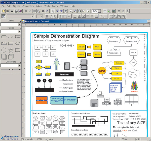 Рис. 4. Создание схем и диаграмм в Edge Diagrammer