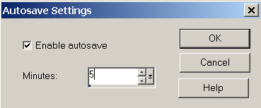 Рис. 30. Настройка автосохранения