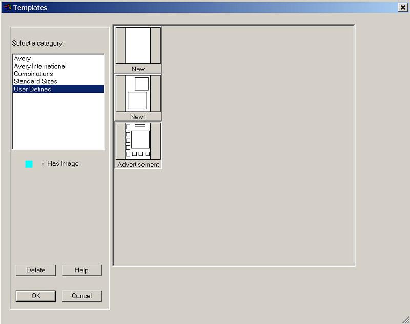 Рис. 35. Выбор шаблона Advertisement