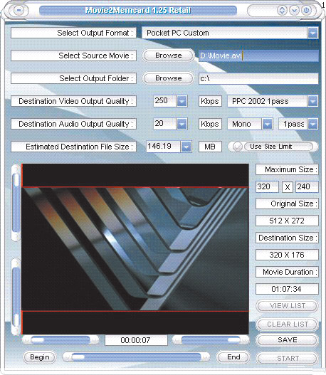 Преобразование видеофрагментов с помощью утилиты Movie2MemCard (Mitch Kneppers KVMD)