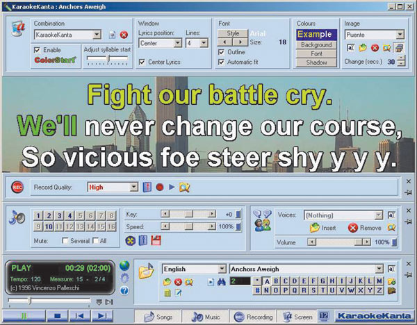 Рис. 7. Пение караоке в программе Karaoke Kanta Player