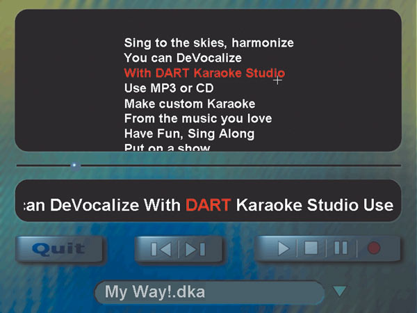 Рис. 18. Проигрывание караоке-файла