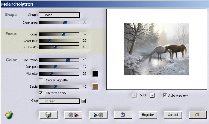 Рис. 19. Настройка параметров плагина Melancholytron