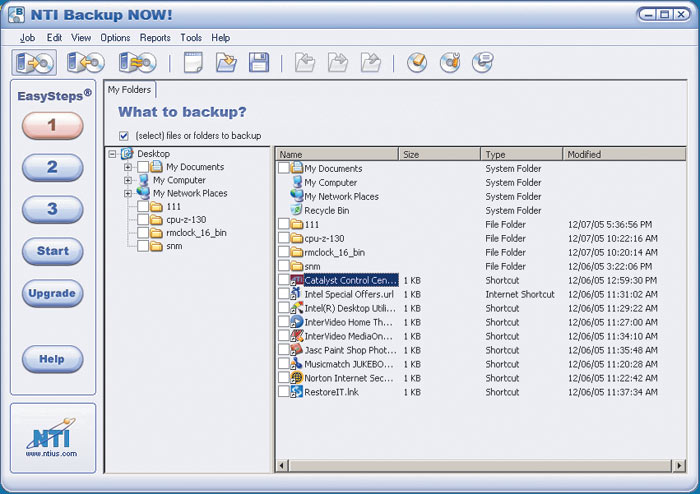 Рис. 7. Утилита NTI Backup NOW! 4