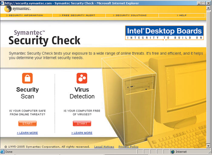 Рис. 8. Интерфейс запуска проверки приложения Symantec Security Check