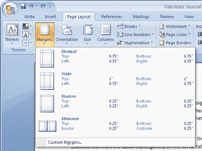 Галерея в Microsoft Word 2007