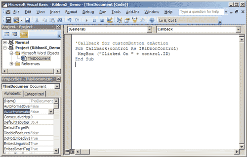Редактор VBA в Word 2007