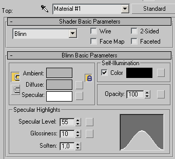 Рис. 12. Параметры настройки материала Top