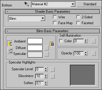 Рис. 13. Параметры настройки материала Bottom